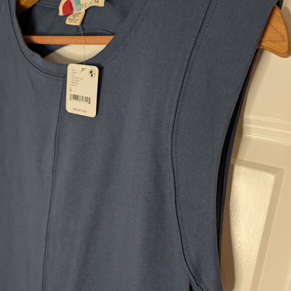 NWT Free People FP Beach Maxi Exposed Back Dress Blue Medium - Picture 5 of 11